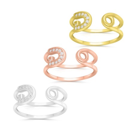 טבעת כסף סטרלינג פרסה עם זירקונים בחרו S... | טבעות יהודיות